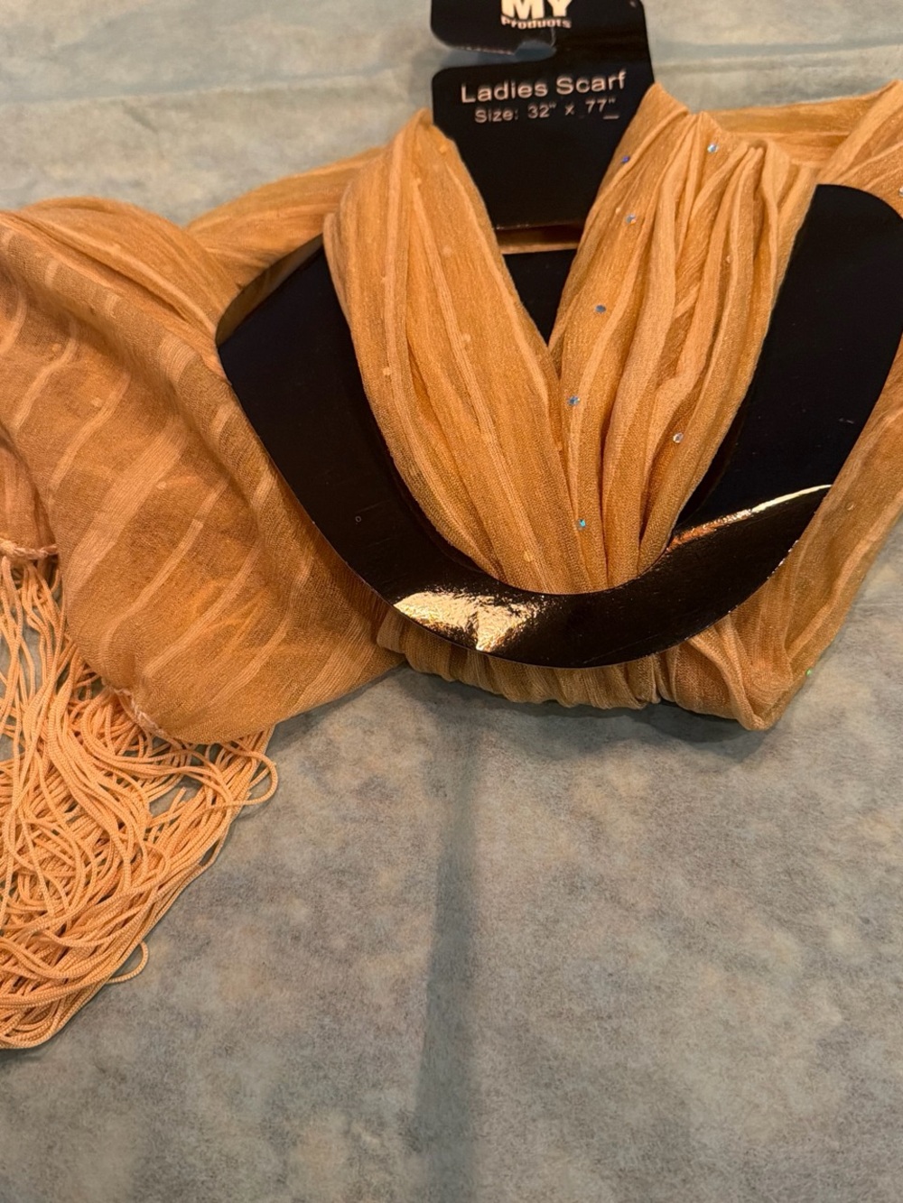 Fashion Nova Gold Rhinestone Ladies Scarf